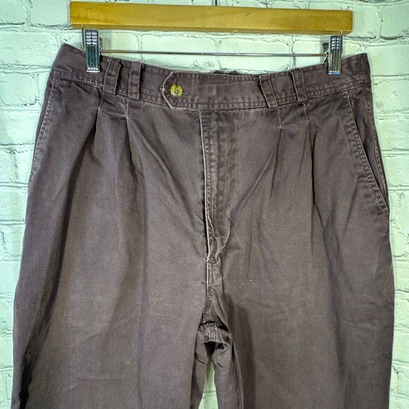 Vintage Bugle Boy Pleated Pants Men's Purple Maroon W36 x L32 - Picture 2 of 10